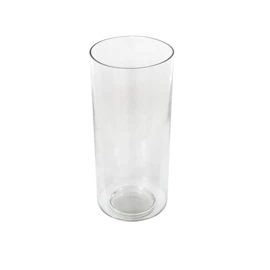 15" Clear Glass Minimalistic Decorative Vase